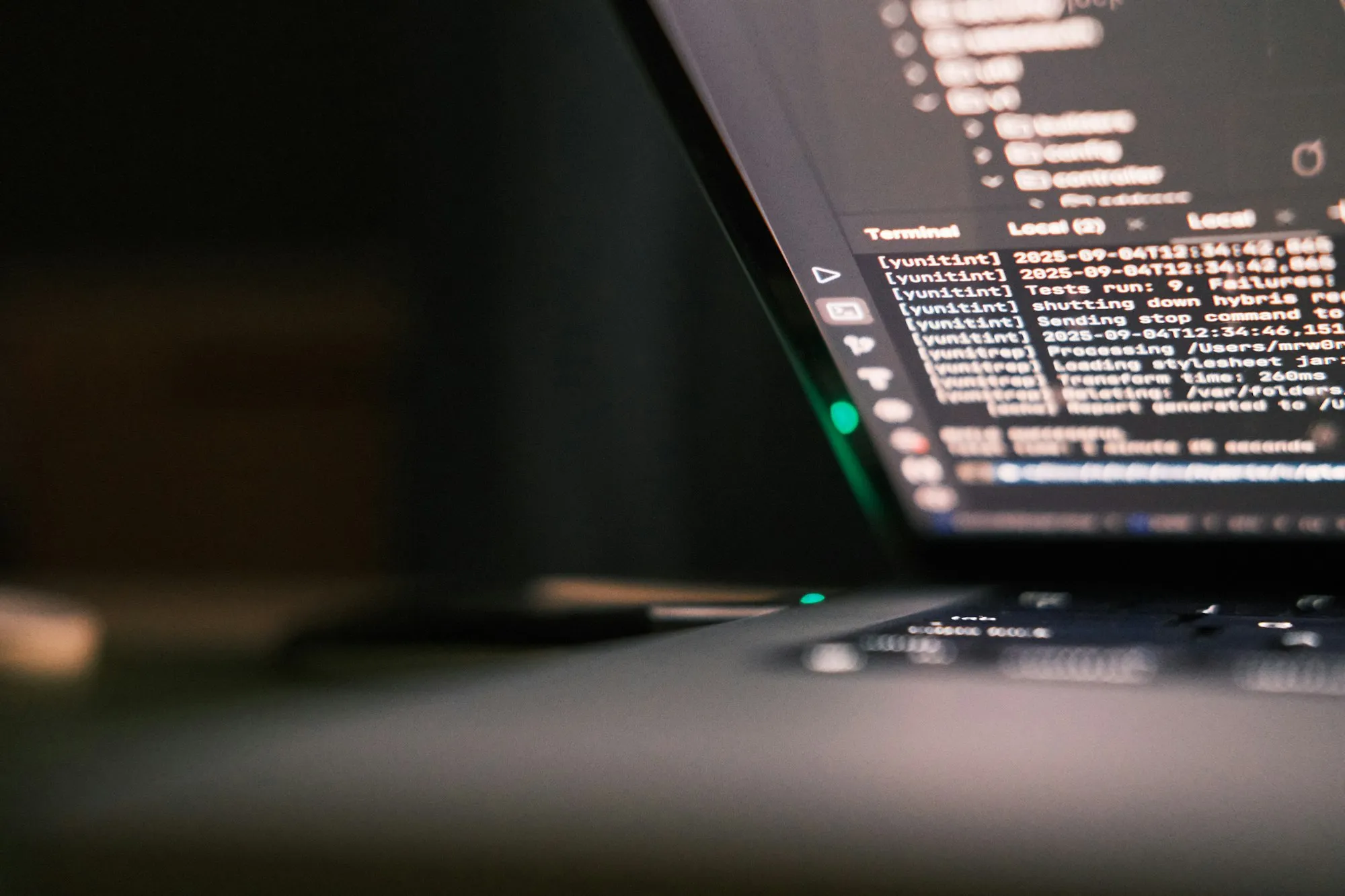 Laptop screen showing a terminal window